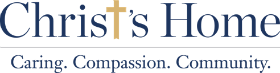 A black and white photo of the logo for christ 's house.